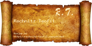 Rechnitz Teofil névjegykártya